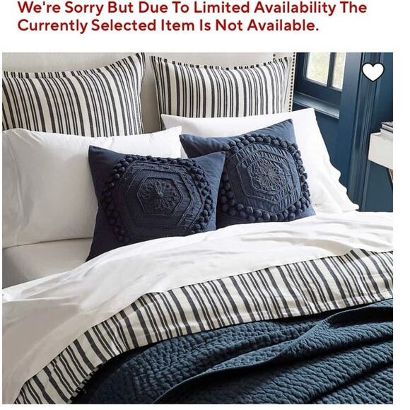 Pottery Barn Antique Stripe Yarn Dye Cotton king size duvet cover - Picture 3 of 12